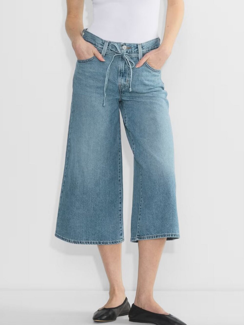 Levi's Light Blue Wide Leg Crop Jeans